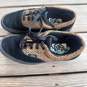 Vans Black and Tan Cheetah print Sneakers